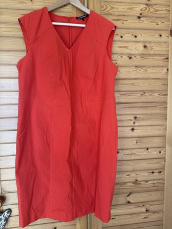 Luisa Cerano Sommerkleid Gr.46 Orange - V-Ausschnitt, kniela
