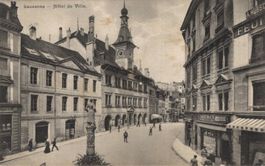 Alte Ansichtskarte Lausanne, Hotel de Ville, gel. 1914