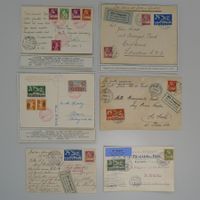 1922-1930, SECHS tolle Flugpost Karten/Briefe, ++ZEPPELIN
