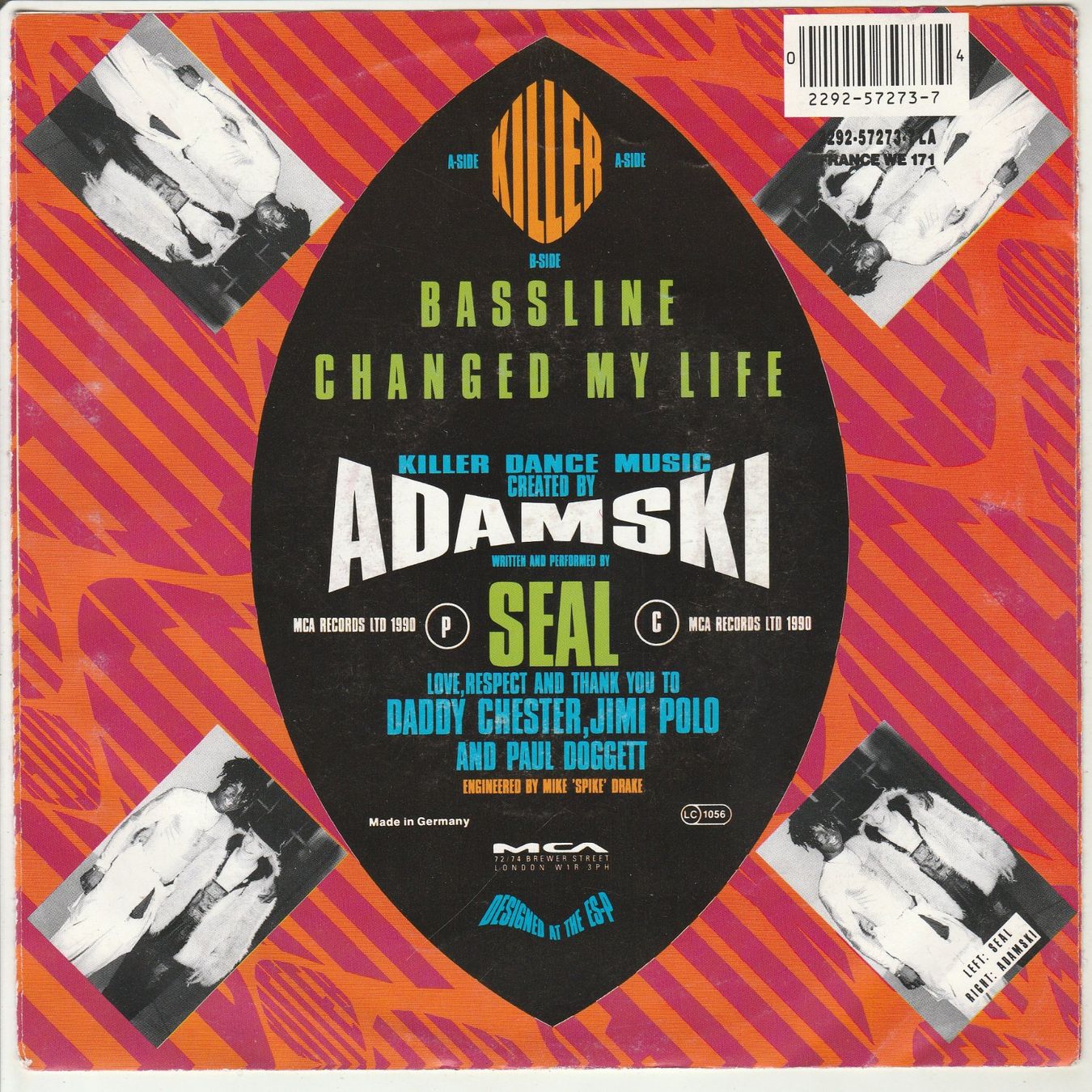 Schallplatten: Adamski feat. Seal - Killer 7" Vinyl 1990 – Gebraucht aus Tübach von JamesStone 1
