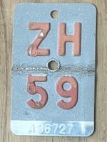 ZH 59 - VELONUMMER - FAHRRADSCHILD - PLAQUE DE VELO - ZH 59