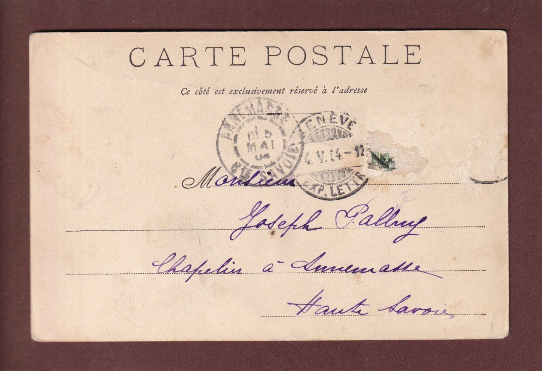 Cartoline postali: Bains et Tour de CHAMPEL - 1904 – Usato da Pully venduto da nicecards 1