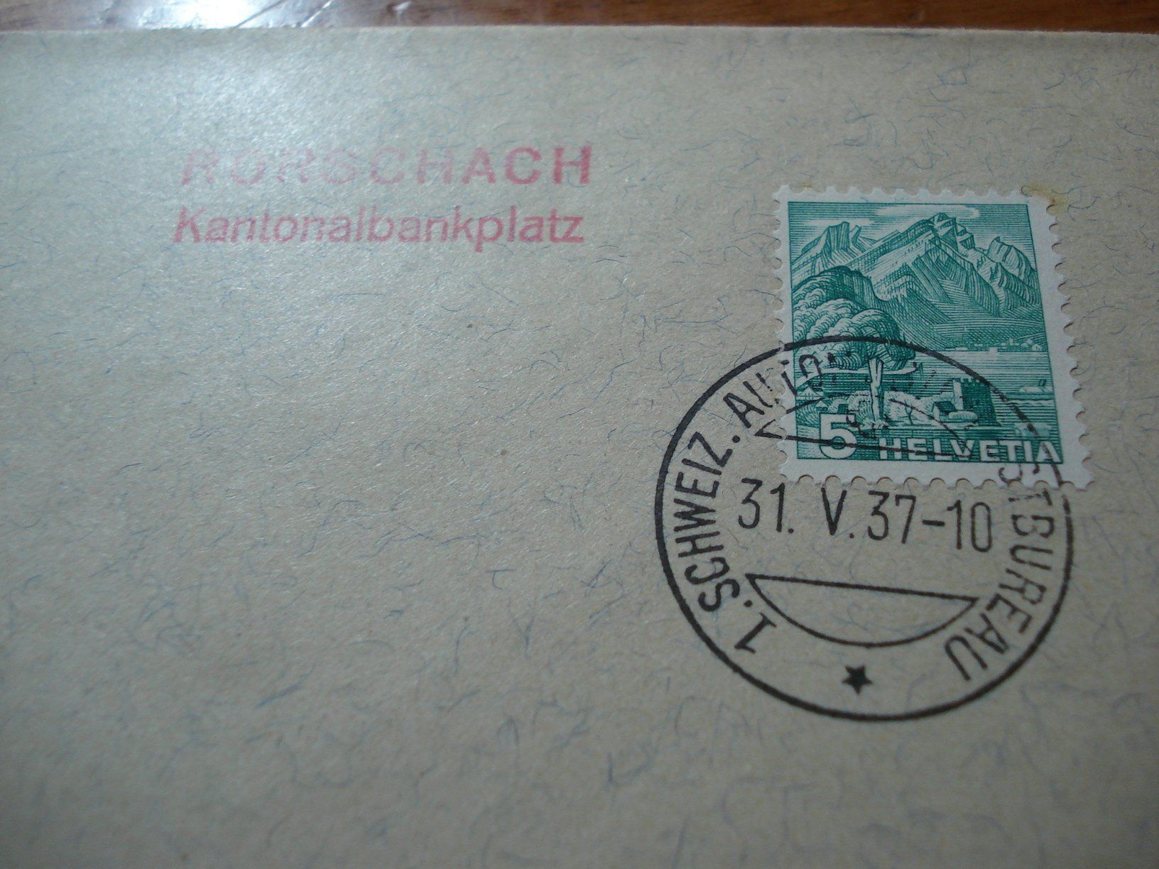 Tutti i francobolli: Brief 1937, Sonder-o Rorschach, Kantonalbankplatz – Usato da Niederwil AG venduto da morostahu 1