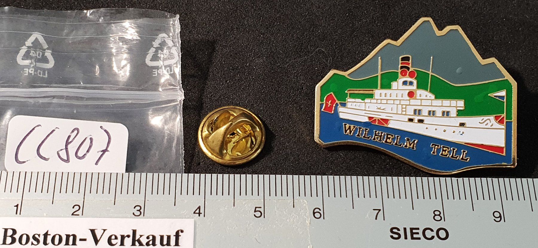 Placchette & Badge: CC807 - Pin Schiff Wilhelm Tell – Usato da Reinach BL venduto da Boston-Verkauf 1