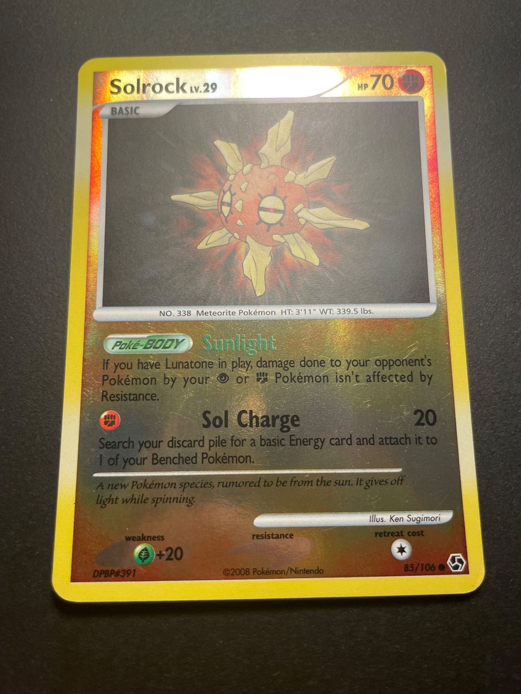 Pokémon Carte collezionabili: Solrock LV.29 Great Encounters 85/106 Reverse Holo – Usato da Zürich venduto da pokemon_cards
