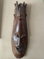 Masque Africain Ancien en Bois Sculpté - Décoration env.70cm