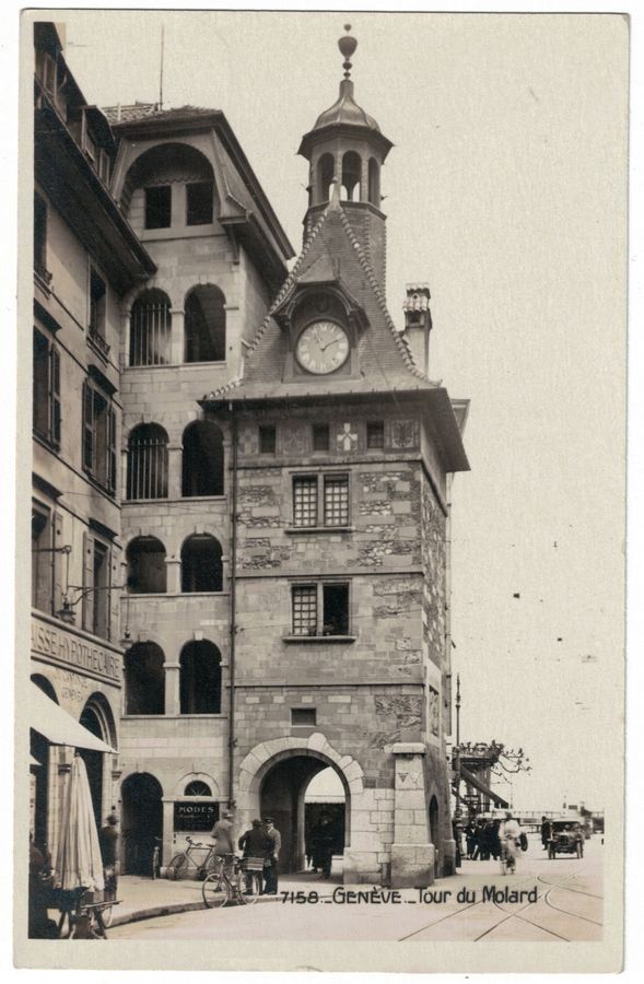 Cartoline postali: Genève, Tour du Molard, animée, vers 1920 – Usato da Frauenfeld venduto da POML