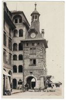 Genève, Tour du Molard, animée, vers 1920