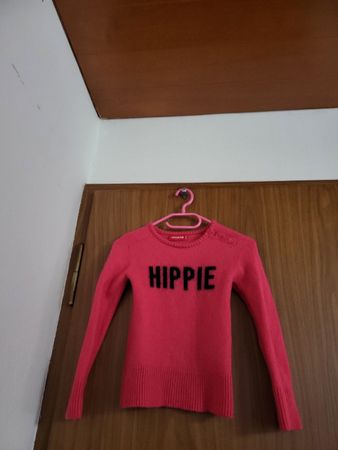 Pull Zadig & Voltaire "Hippie", rose framboise, 6/8ans