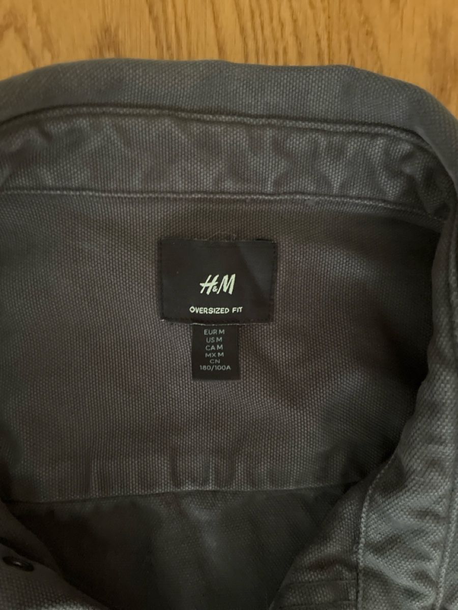 H&M Camicie: H&M Grau Baumwollhemd, Grosse M – Nuovo (secondo la descrizione) da Davos Dorf venduto da and_88z9 1