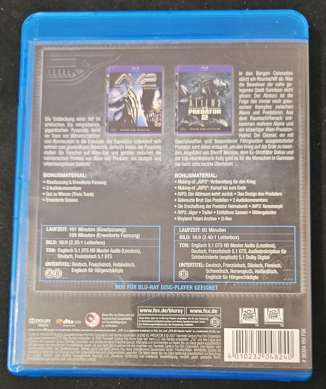 Alle DVDs: ALIEN VS PREDATOR 1+2 BLU-RAY – Gebraucht aus Zürich von  1