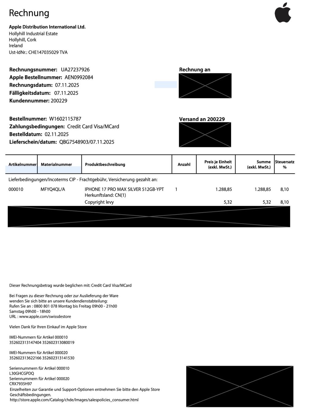 Apple Handys / Smartphones: iPhone 17 Pro Max 512 GB, Silver – Gebraucht aus Allschwil von Pasci30 9