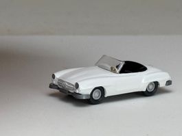 GB3-  Wiking Mercedes 190 SL Cabrio weiss/schwarz