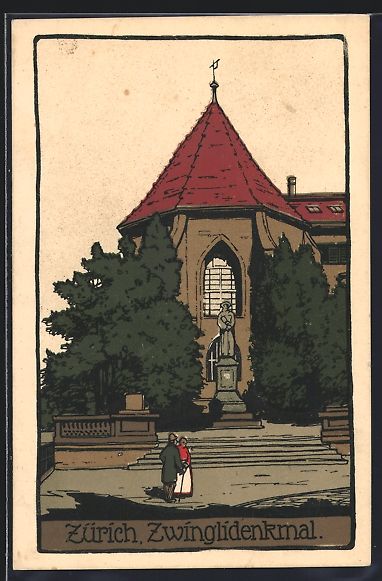 Zürich, Zwinglidenkmal vor der Kirche | Kaufen auf Ricardo