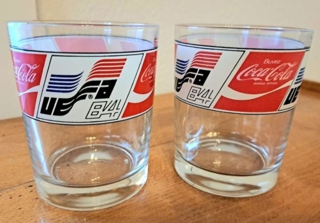 Coca-Cola Gläser: 2 Verres Coca-Cola Vintage UEFA 1984 – Gebraucht aus Hauterive NE von Pat_vintage 1