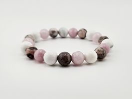 Damenarmband Kunzit Howlith und Jaspis Heilsteine/Edelsteine