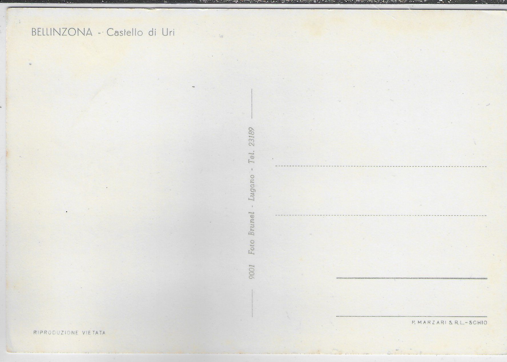 Cartoline postali: Bellinzona - Castello di Uri – Usato da Ettingen venduto da Kartenplanet 1