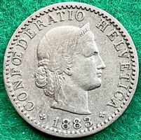 Pièce de 20 ct suisse 1883