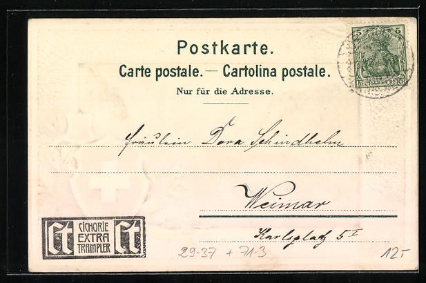Cartes postales: Passepartout-Lithographie Staubbachfall, – D'occasion à Berlin par bartko-reher 1