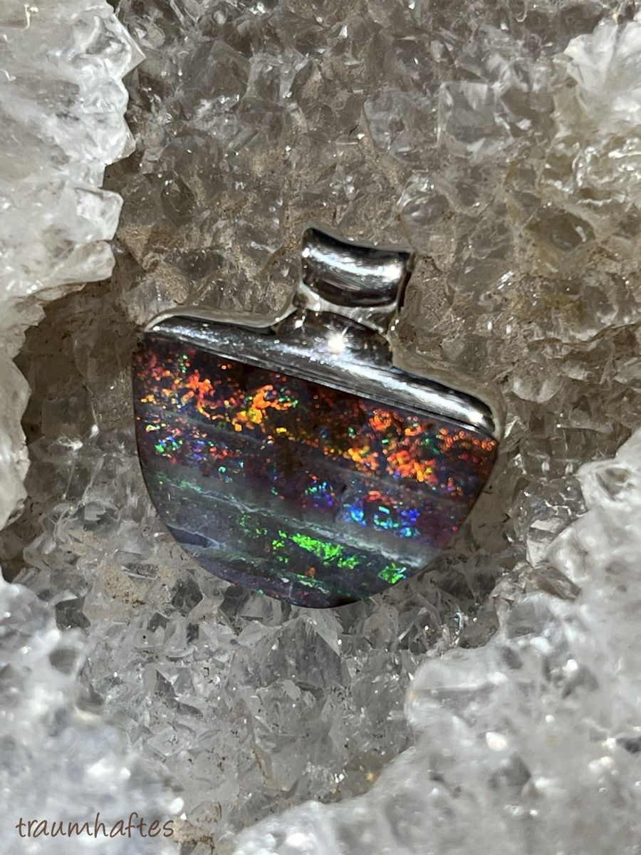 Ciondoli: Opal - Anhänger - Boulder mit 925er Silberfassung – Nuovo e nell'imballaggio originale da Thun venduto da Traumhaftes 1
