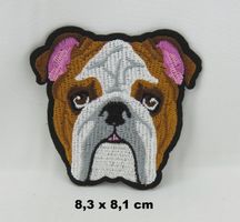 BULLDOGGE - Aufnäher - Aufbügler - Stickerei - 8,3x8,1cm