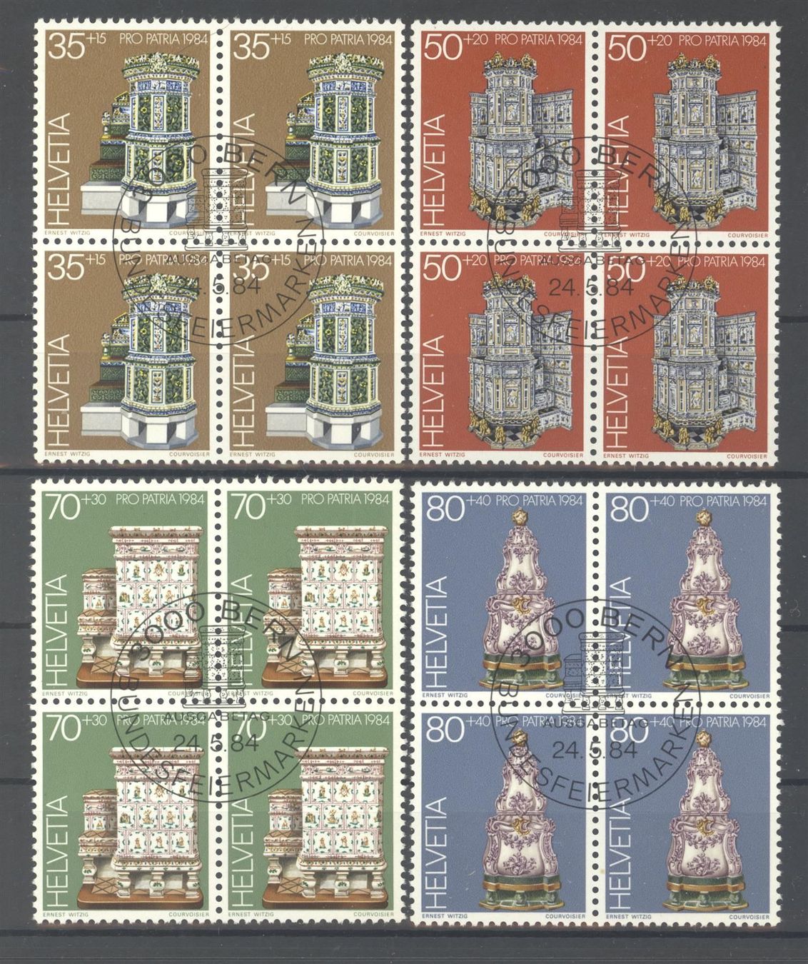 Tutti i francobolli: Pro Patria, 1984, Viererblock, ET – Usato da Willisau venduto da Vollstempel