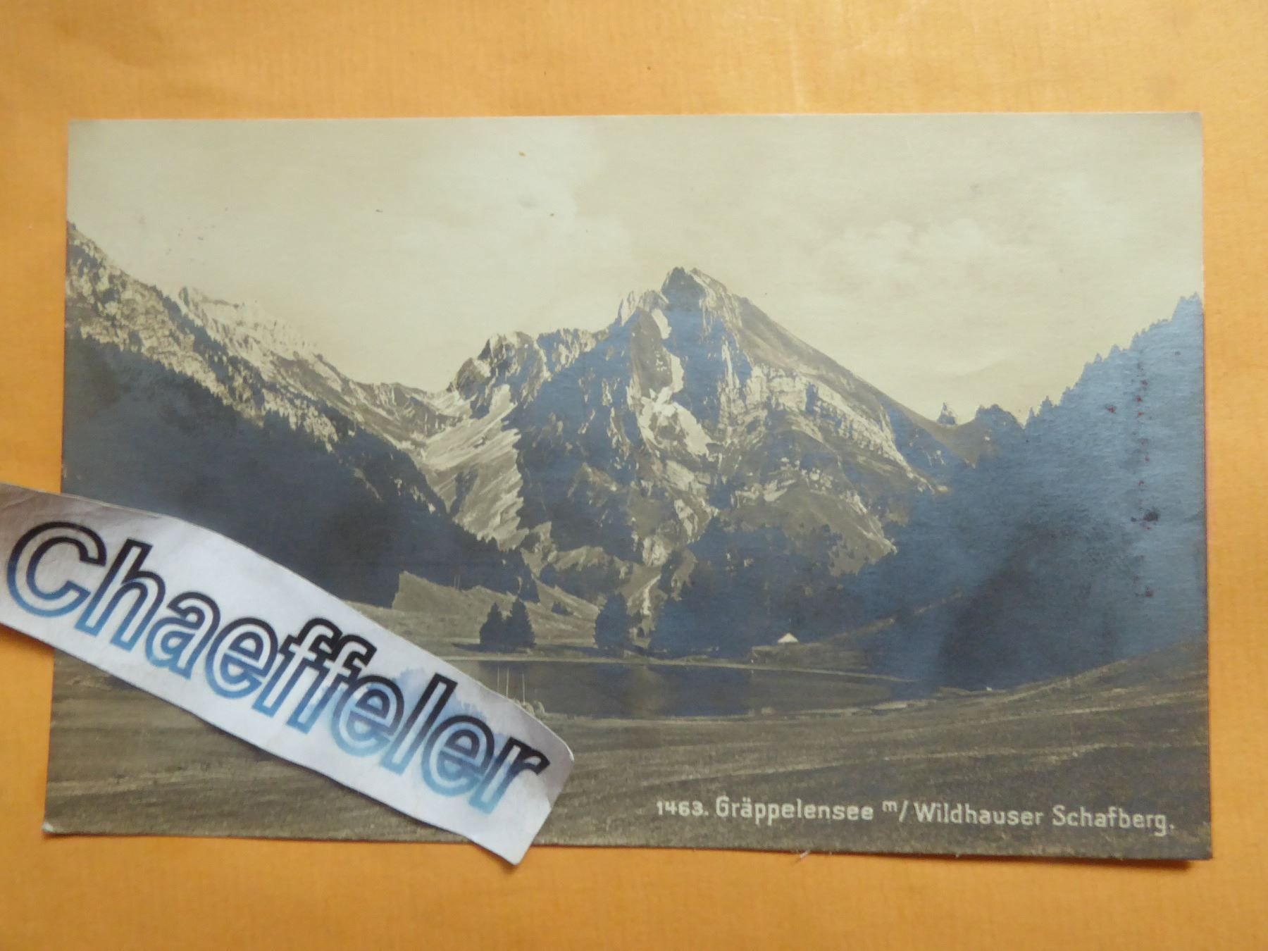 Cartoline postali: 1921 1463. Gräppelensee m. Wildhauser Schafberg – Usato da Zürich venduto da Chaeffeler