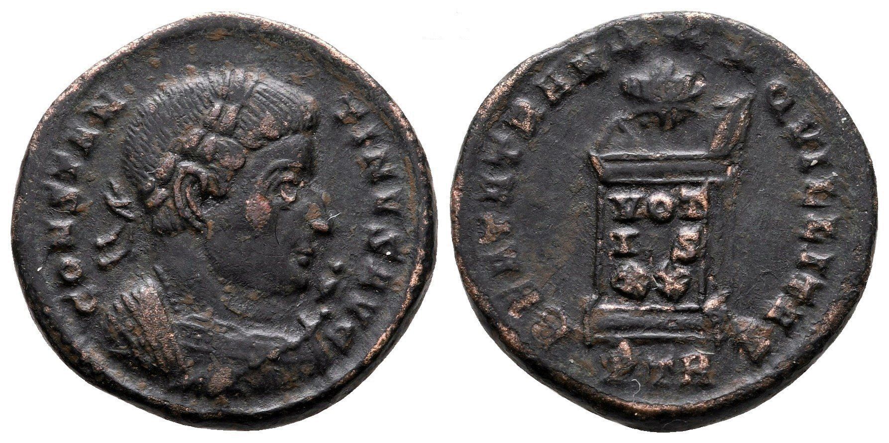 Alle Münzen: CONSTANTINE I nummus - Beata Tranquillitas – Gebraucht aus La Sarraz von