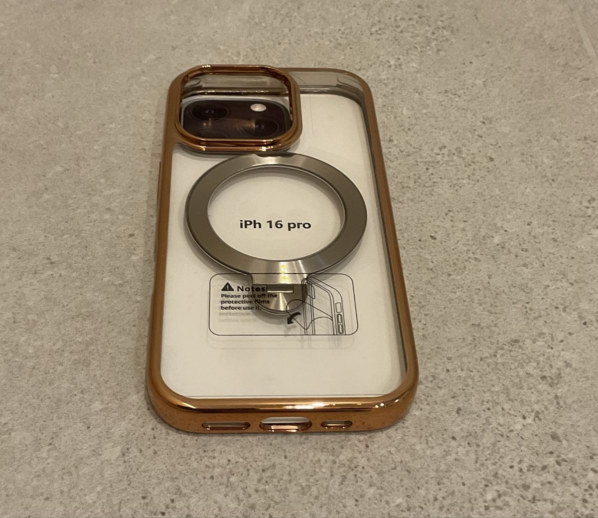 Cover & Protezioni schermo: iPhone 16 Pro Hülle mit Magnetring, Gold/Transparent, neu – Nuovo (secondo la descrizione) da Waldstatt venduto da Mrx0 1