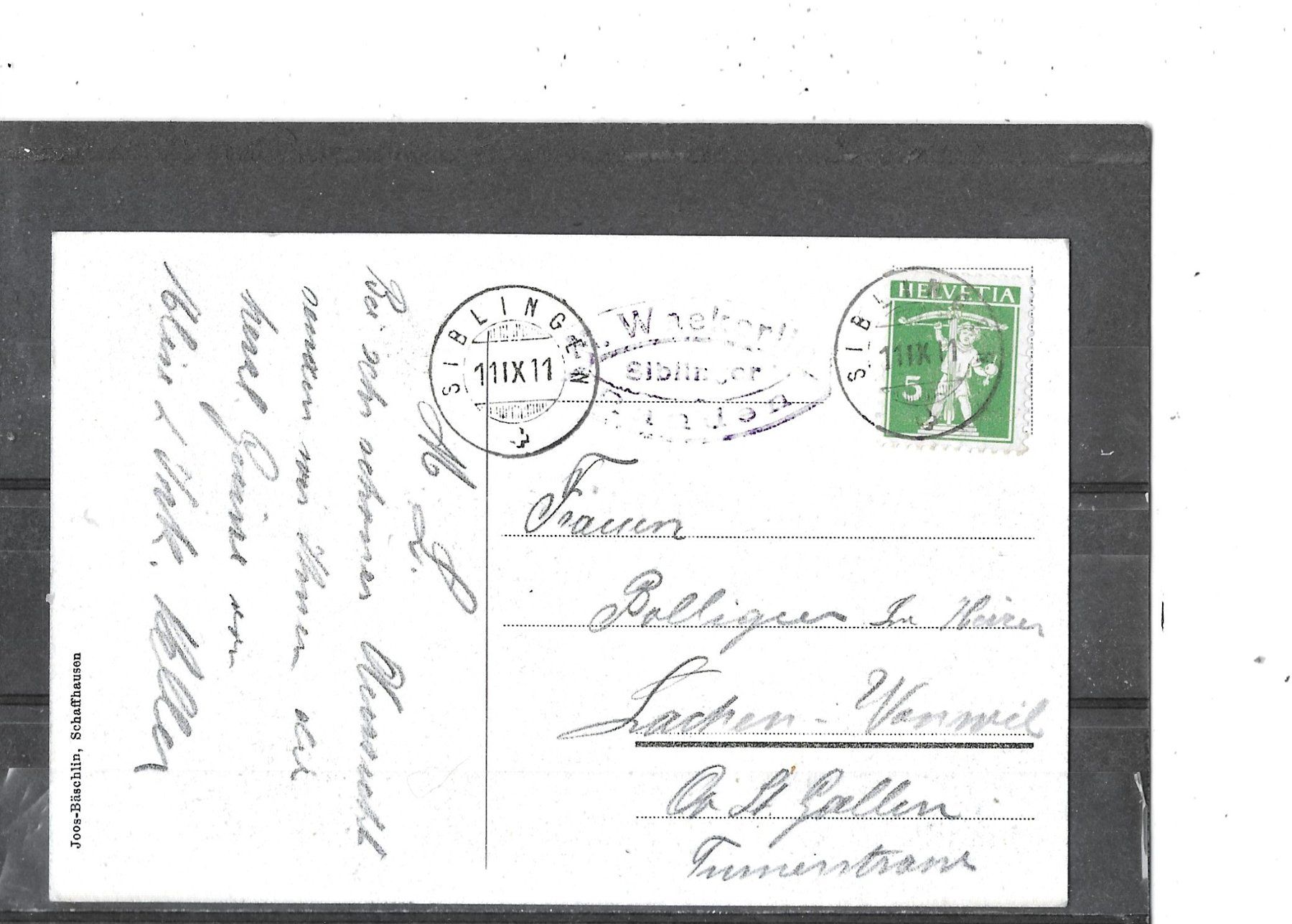 Ansichtskarten: SH Siblingen 1911 Randenhof – Gebraucht aus Schocherswil von Wilare 1