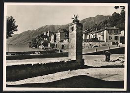 AK Ascona, Panorama mit Bergen, 1947