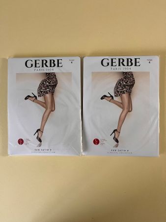 GERBE, Strumpfhose SUN SATIN 9, Gr. L (4),  Braun, 2 Stück