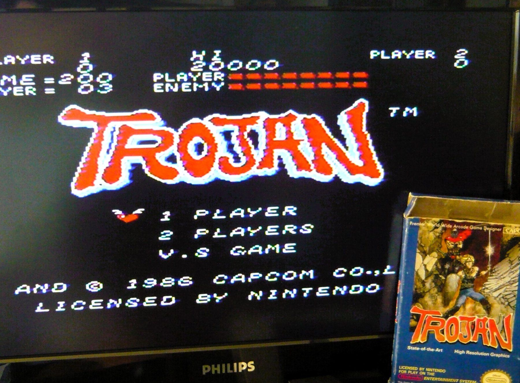 Nintendo Giochi: NES : Trojan, Boite et jeu – Usato da Onex venduto da Jaguar1986 1