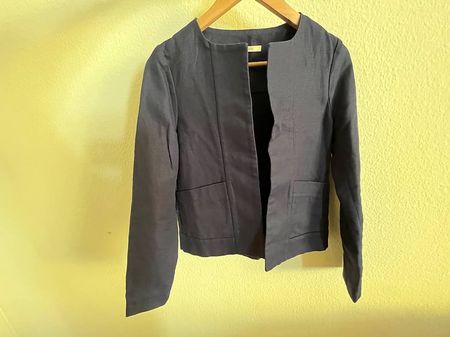 Sessùn "Dovar" Blazer-Jacke marine, kragenlos  ca. S