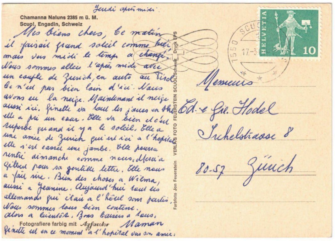 Cartoline postali: Scuol - Skilifte Motta Naluns – Usato da Binningen venduto da Mountainrider 1