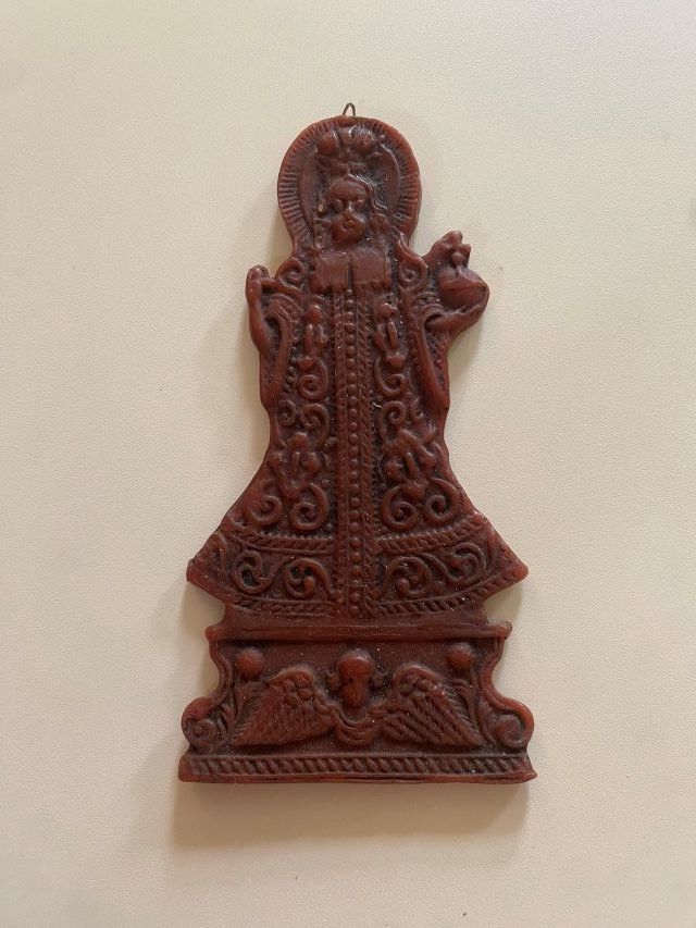 Sculture & Statue: Altes Wachsbild, möglicherweise ein religiöses Motiv. – Usato da Diessenhofen venduto da Albin00