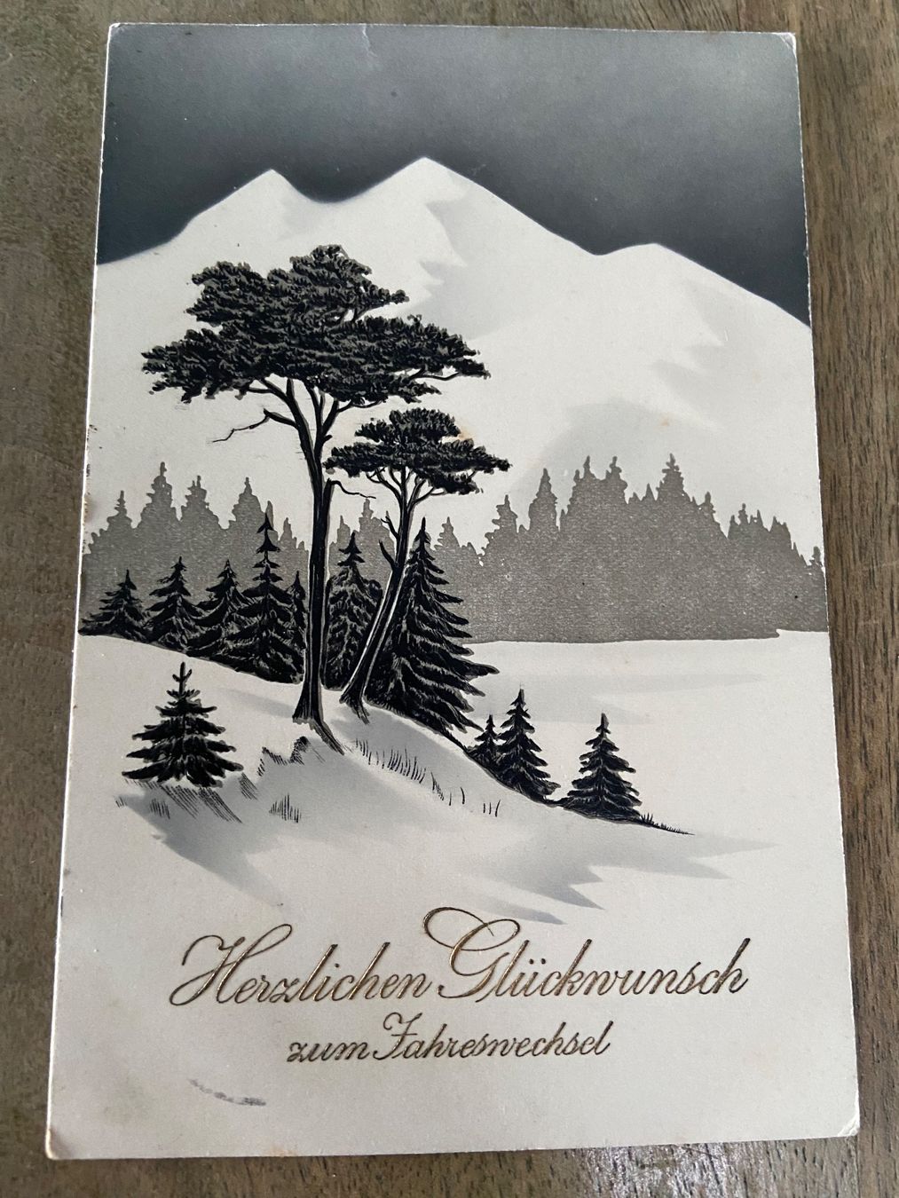 Cartoline postali: AK Neujahr  Winter Wald Berge – Usato da Luzern venduto da waterfront1