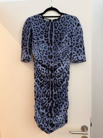 Robe imprimé léopard bleu manches courtes taille M