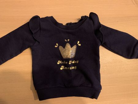 Süsser Baby Pullover, Grösse 74, Marineblau mit Krone 👑