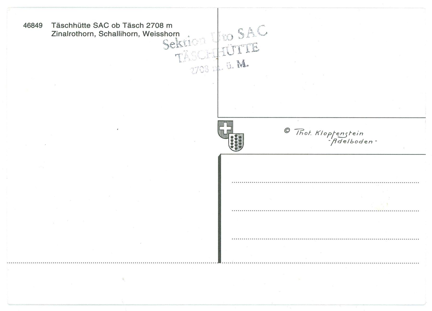 Ansichtskarten: Täschhütte ob Täsch – Neu (gemäss Beschreibung) aus Castione von Rx-stamps 1