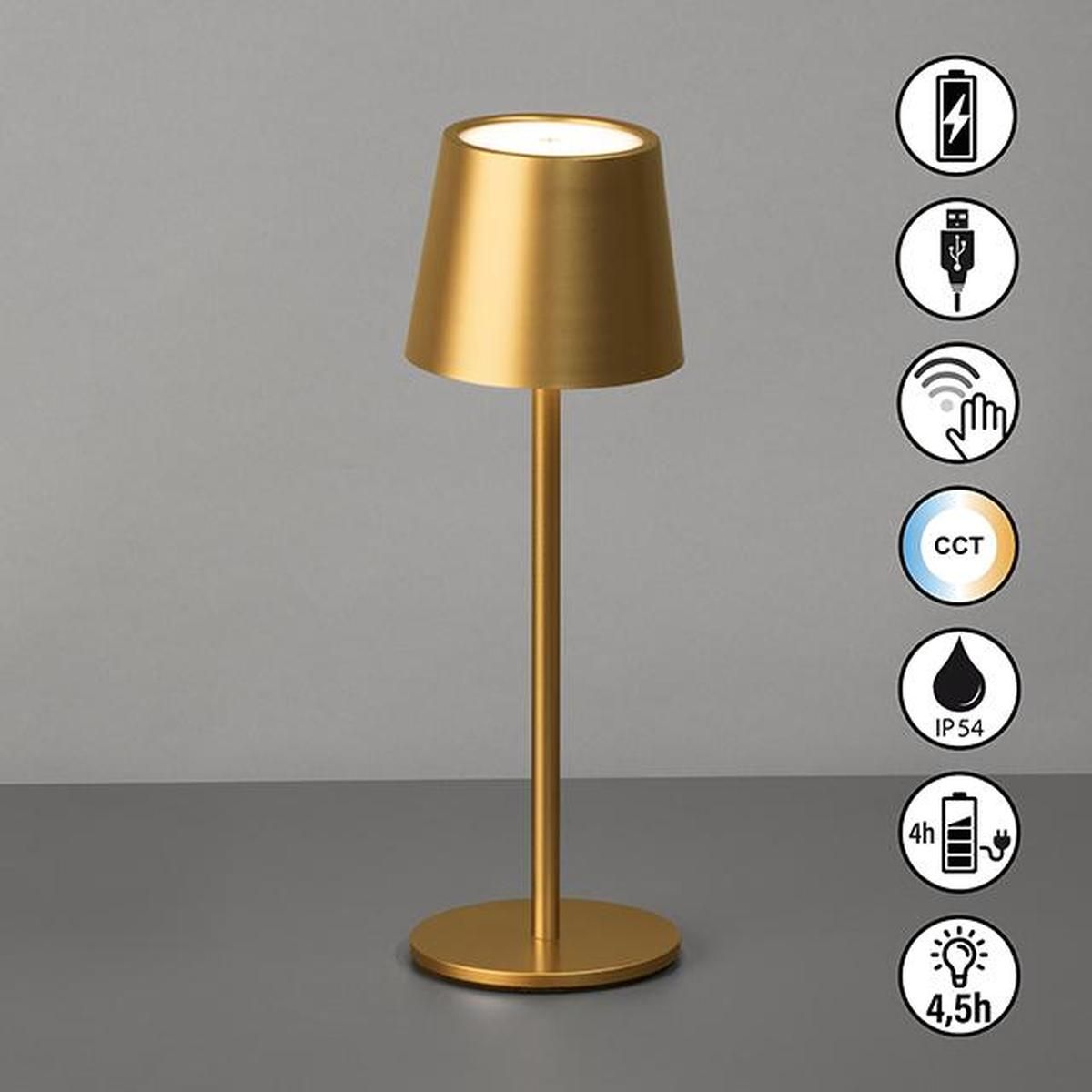 Lampen: LED Aussen Tischleuchte Gold, 28 cm Höhe – Neu (gemäss Beschreibung) aus Kreuzlingen von Smart-Light