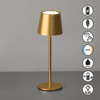 LED Aussen Tischleuchte Gold, 28 cm Höhe