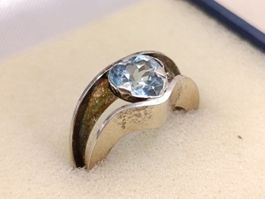 Vintage 925erSilber Ring Aquamarin Edelstein Top Meisterpunz