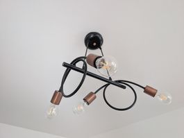 Deckenlampe 4 Lichter Metall Kupfer Schwarz modern