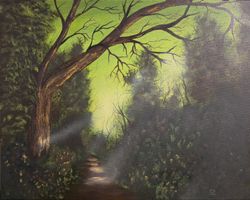 Ölgemälde auf Leinwand, 40cm x 50cm, Wald, studienbasiert