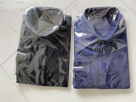 2 Hemden Gr. 43 zusammen schwarz + marineblau NEU, ungeöffne