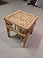 Hübscher Rattan Hocker / Beistelltisch Vintage (ca. 30 cm)