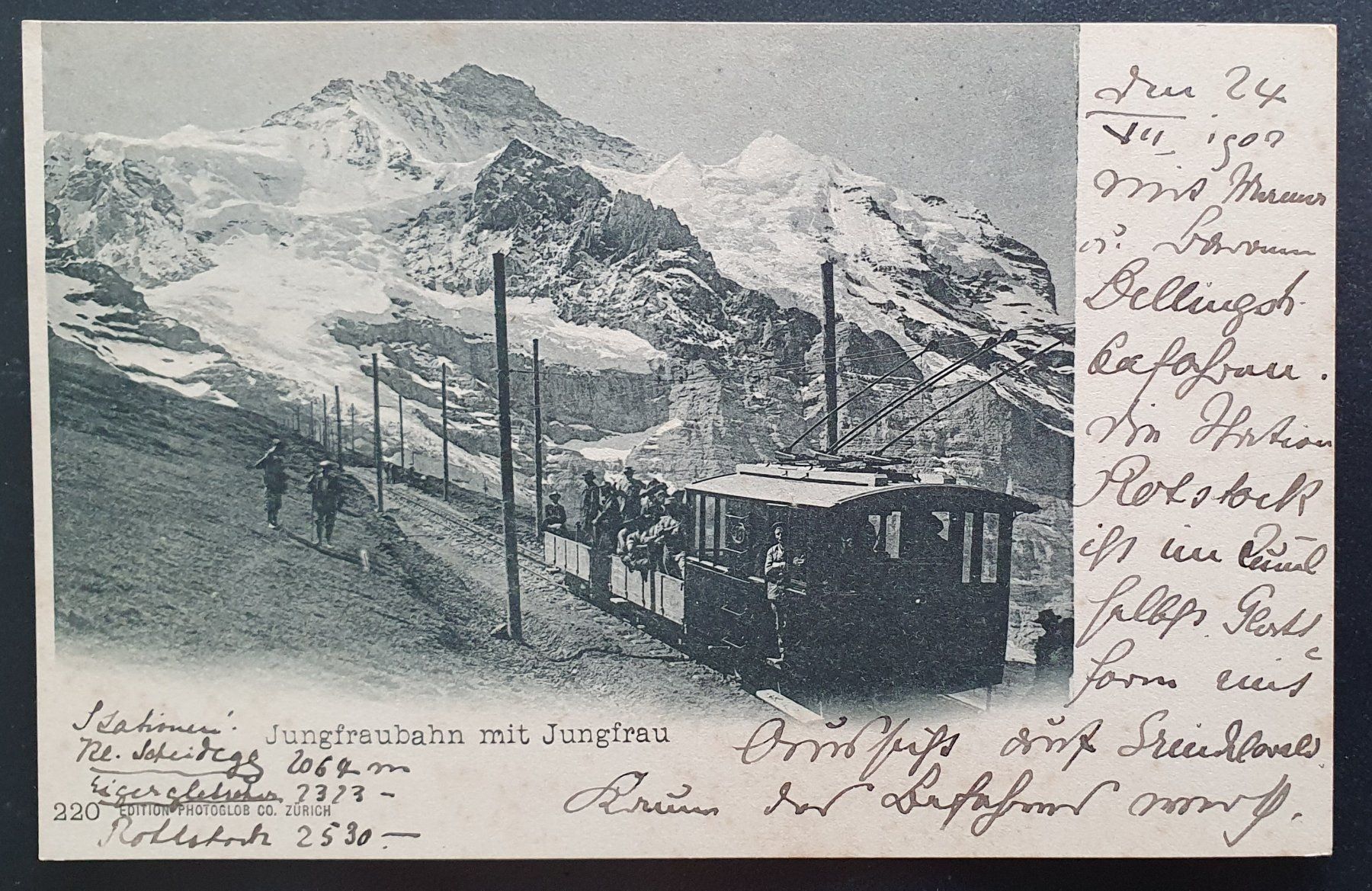 Cartoline postali: Jungfraubahn mit Jungfrau – Usato da Kreuzlingen venduto da Rschweiz1