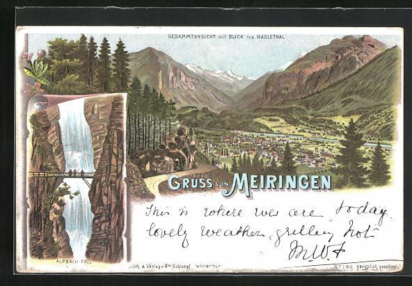 Litho Meiringen, Alpbach-Fall, Gesamtans (Antik) in Berlin für CHF 12 ...