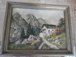 Oelbild - Berglandschaft
